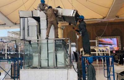 قسم التبريد والميكانيك في العتبة العلوية المقدسة ينفذ أعمال الصيانة في عدد من المواقع التابعة الى العتبة المقدسة
