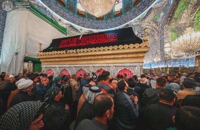 المؤمنون يحيون ذكرى شهادة السيدة فاطمة الزهراء من جوار مرقد أمير المؤمنين ( عليهما السلام ) (صور )